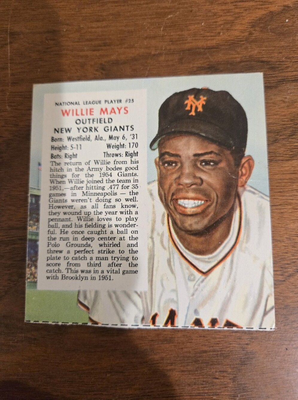 MLB Willie Mays New York Giants Trading Card - Black, Orange, White